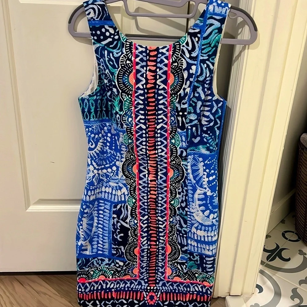 Lilly Pulitzer Mila Shift Dress Blue & Pink